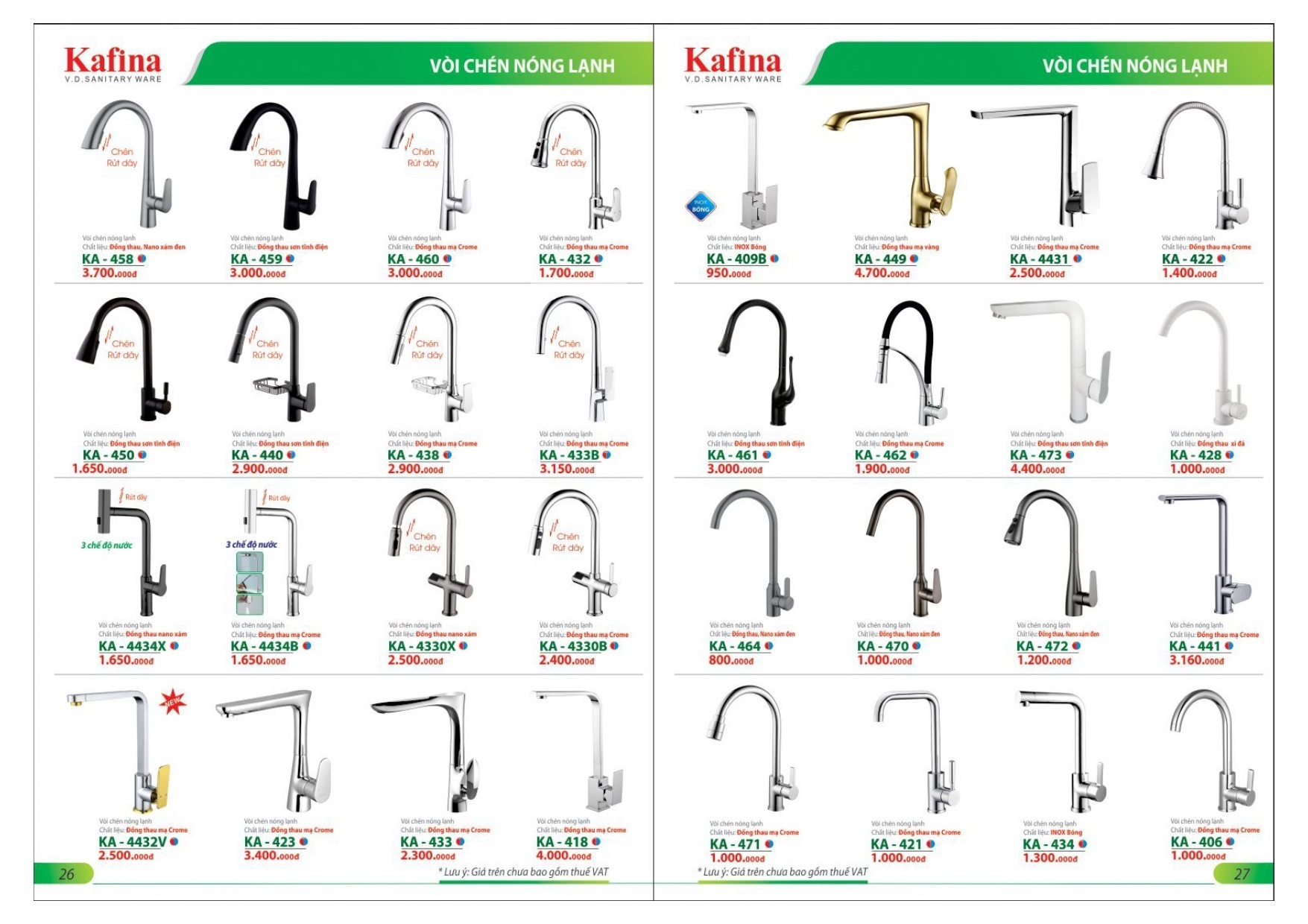 Thiết bị vệ sinh KAFINA Catalogue và Bảng giá mới nhất 2025 /Page 1